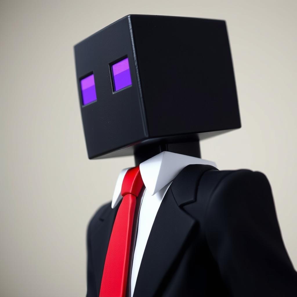 A close-up profile picture of an Enderman character inspired by Minecraft