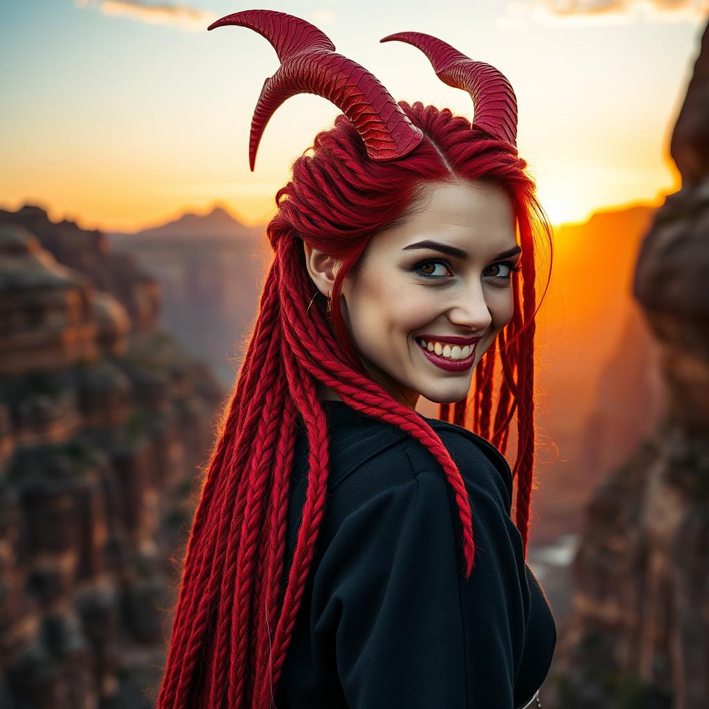 A book cover showcasing a medium shot of a woman with vibrant red hair intricately woven into many thin braids
