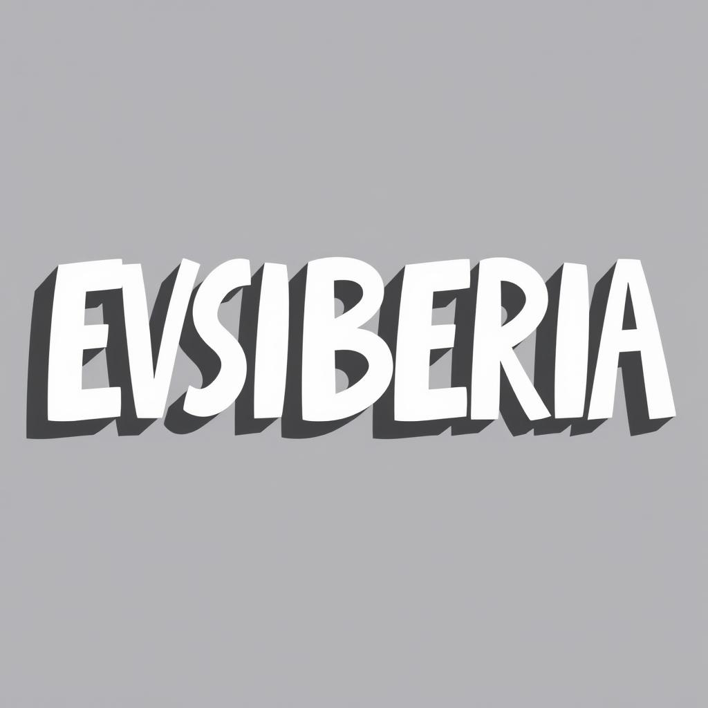 Create a graphic design featuring the text 'EVSIBERIA' rendered as if drawn with a simple pencil