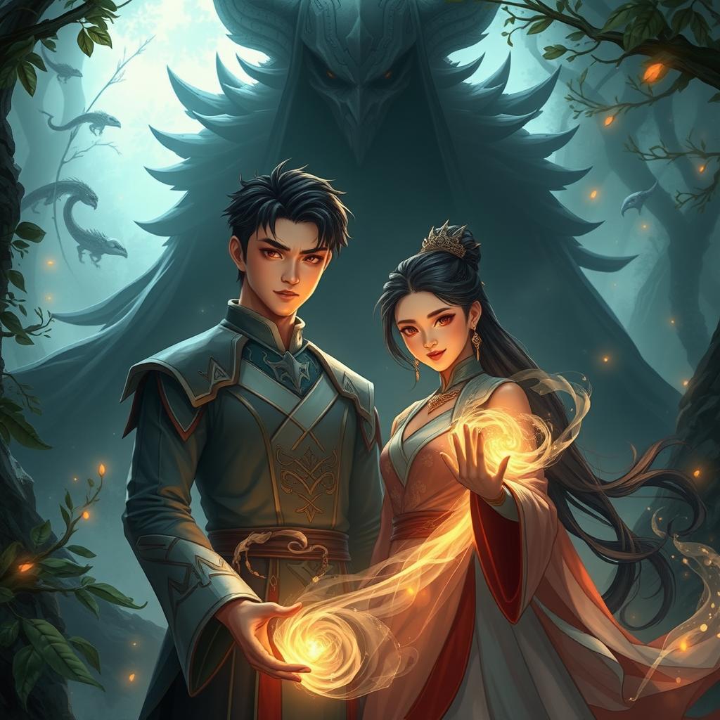 In a fantastical world filled with magic and mystical creatures, Zhao Yu and Chen Xi stand together, embodying their deep bond forged since childhood