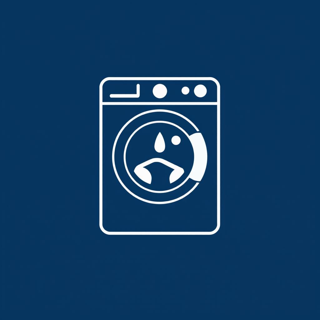 A sleek and minimalist laundry icon featuring a simple outline of a washing machine