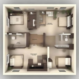 A 3136 square foot house layout with six distinct rooms, each demonstrating a strategic use of space for optimal functionality and comfort.