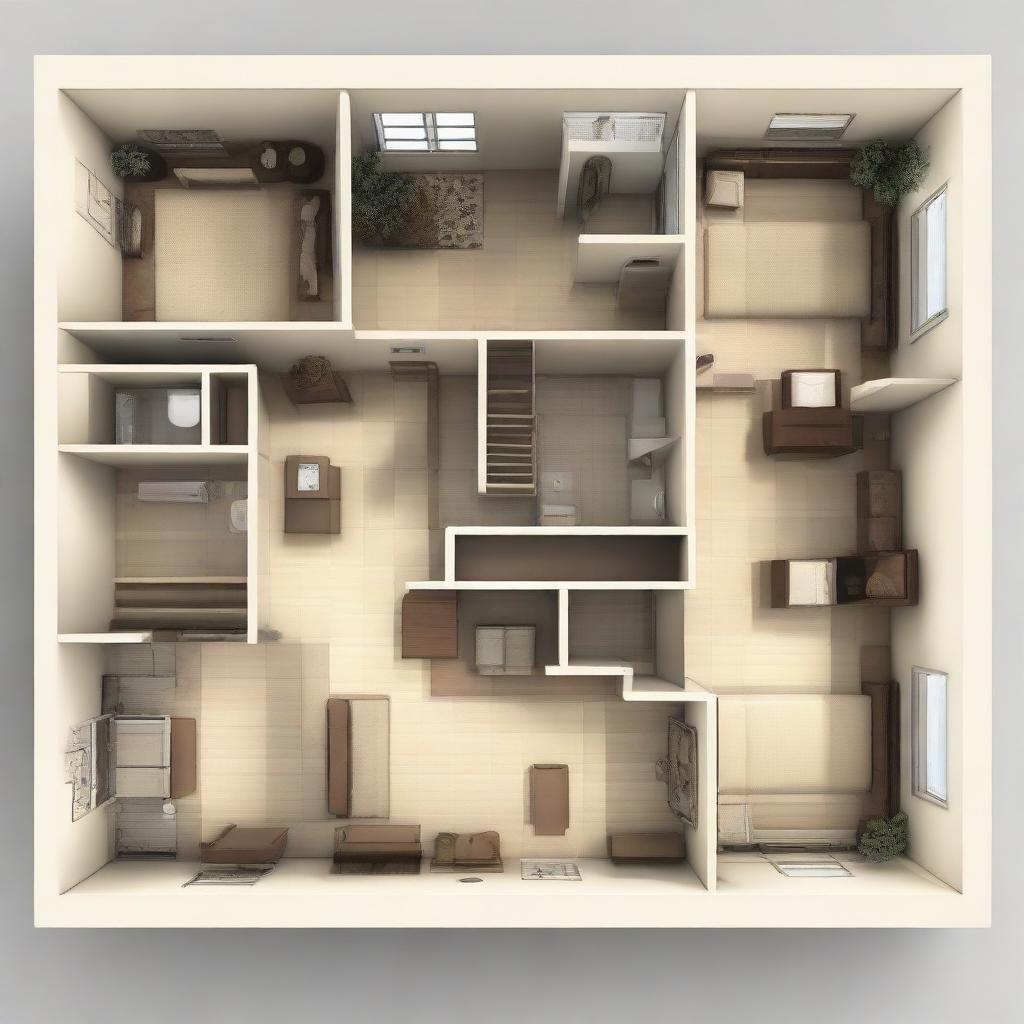 A 3136 square foot house layout with six distinct rooms, each demonstrating a strategic use of space for optimal functionality and comfort.