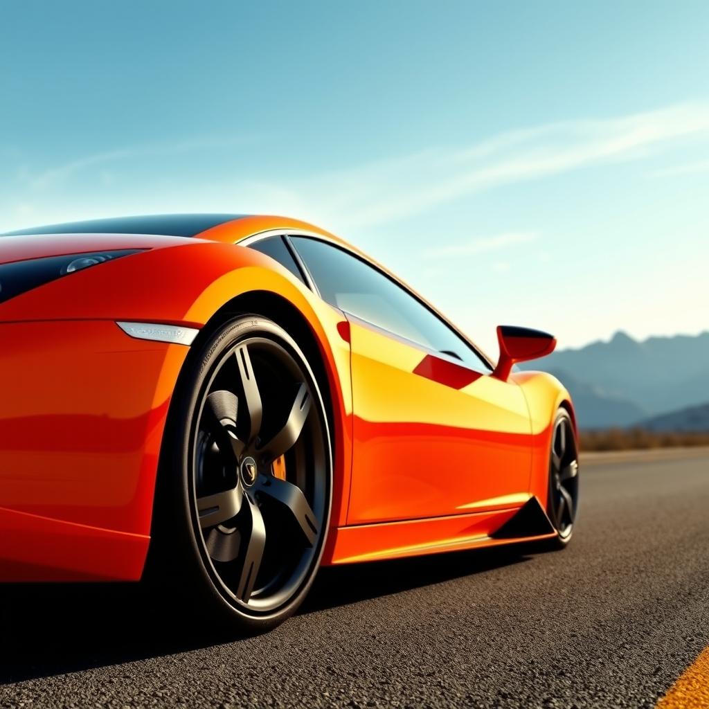 A stunning design rendering of a prior model Lamborghini Gallardo, showcasing its sleek and aerodynamic shape with sharp lines and aggressive styling