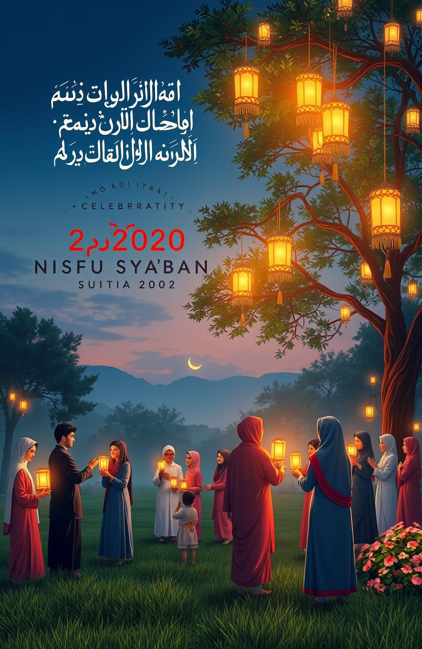 A serene and spiritual image depicting the celebration of Nisfu Sya'ban