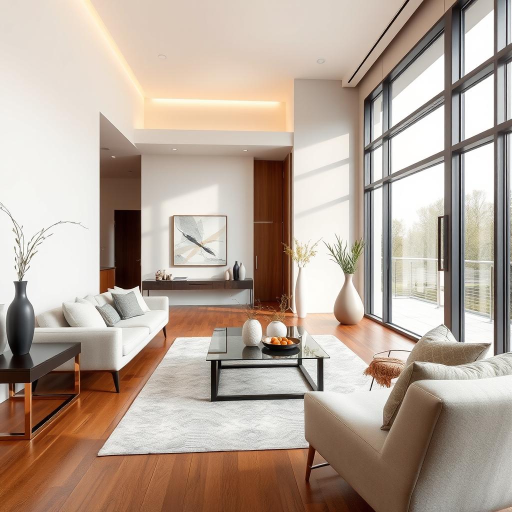 A beautifully designed modern space, showcasing elegance and sophistication
