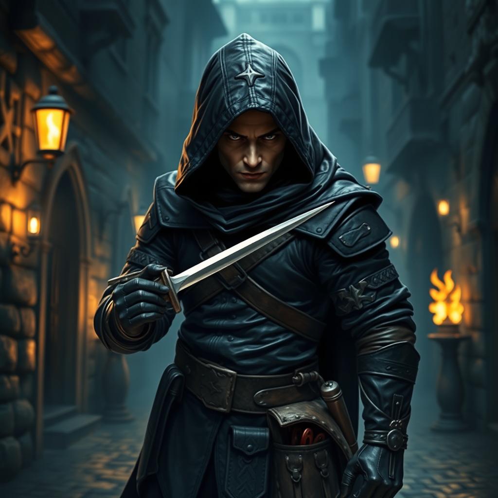 A mysterious Dungeons & Dragons setting featuring a cunning rogue