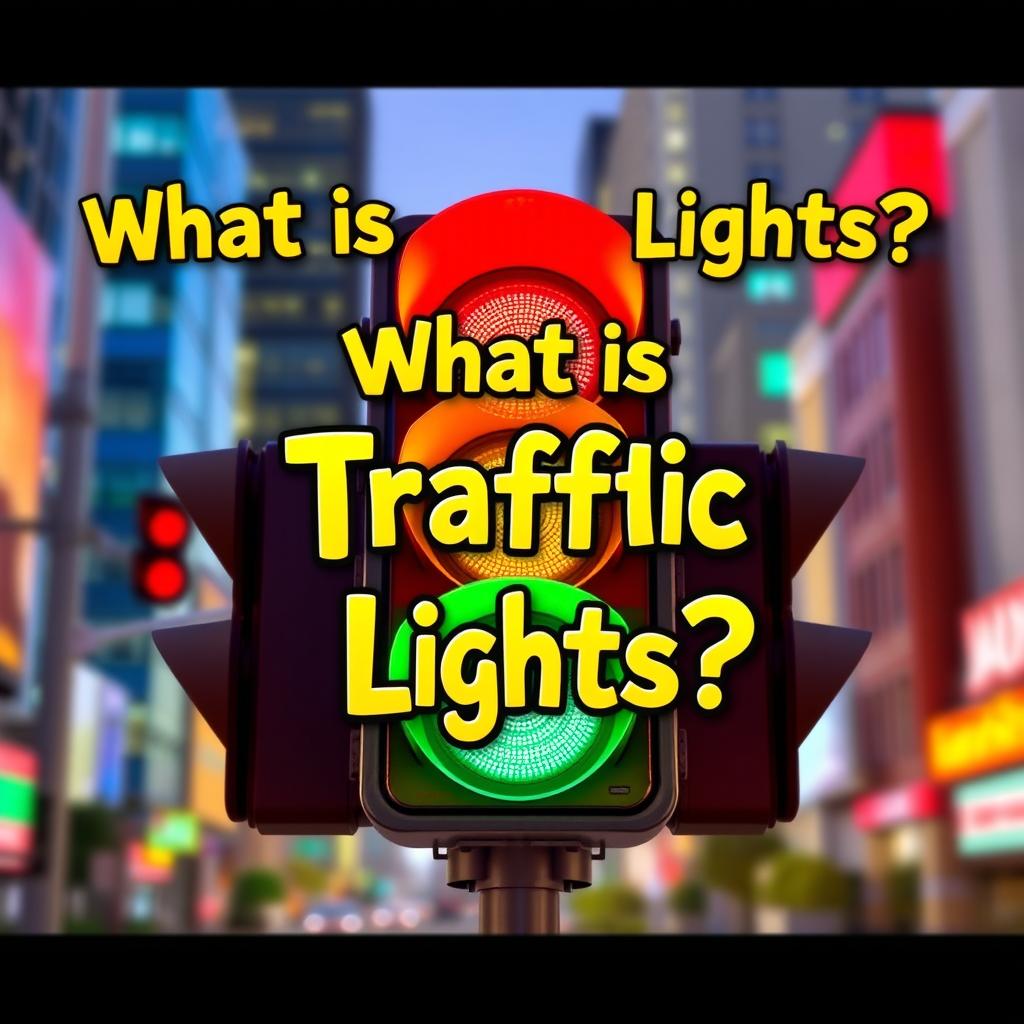 A visually engaging YouTube thumbnail for the video titled 'What is Traffic Lights'