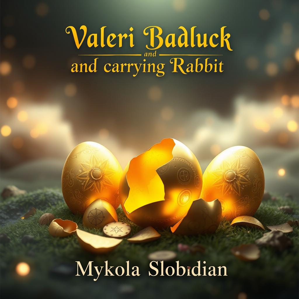 A stunning and professional custom book cover design for a mystical fantasy novel titled 'Valeri Badluck and the Carrying Rabbit'