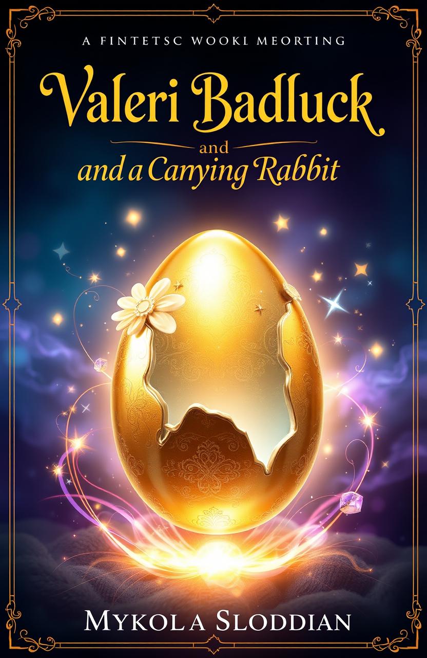 A stunning fantasy book cover for a novel titled 'Valeri Badluck and the Carrying Rabbit'