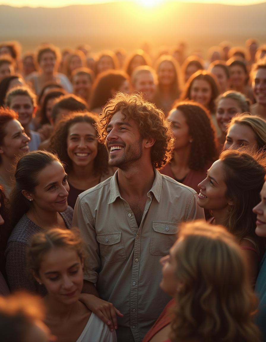 A reflective and emotional scene portraying the essence of connection and unity
