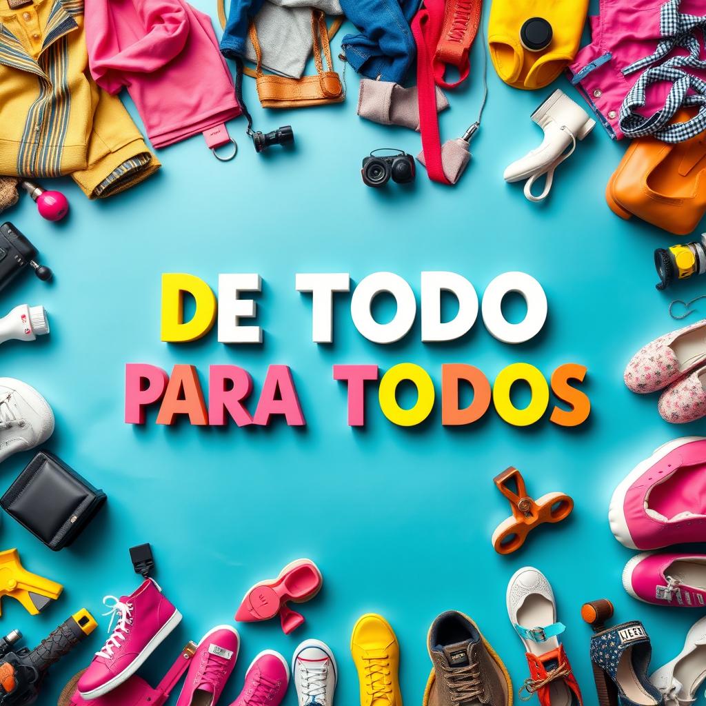 A vibrant and colorful Facebook cover image featuring the text "DE TODO PARA TODOS" prominently displayed in an attractive font
