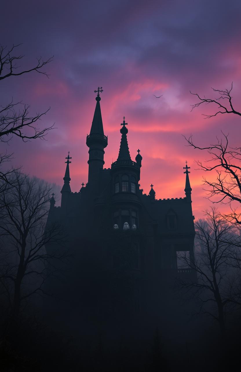 An eerie, surreal landscape showcasing 'Tarner's Folly', an unconventional and mysterious architecture that tells a story of deceit