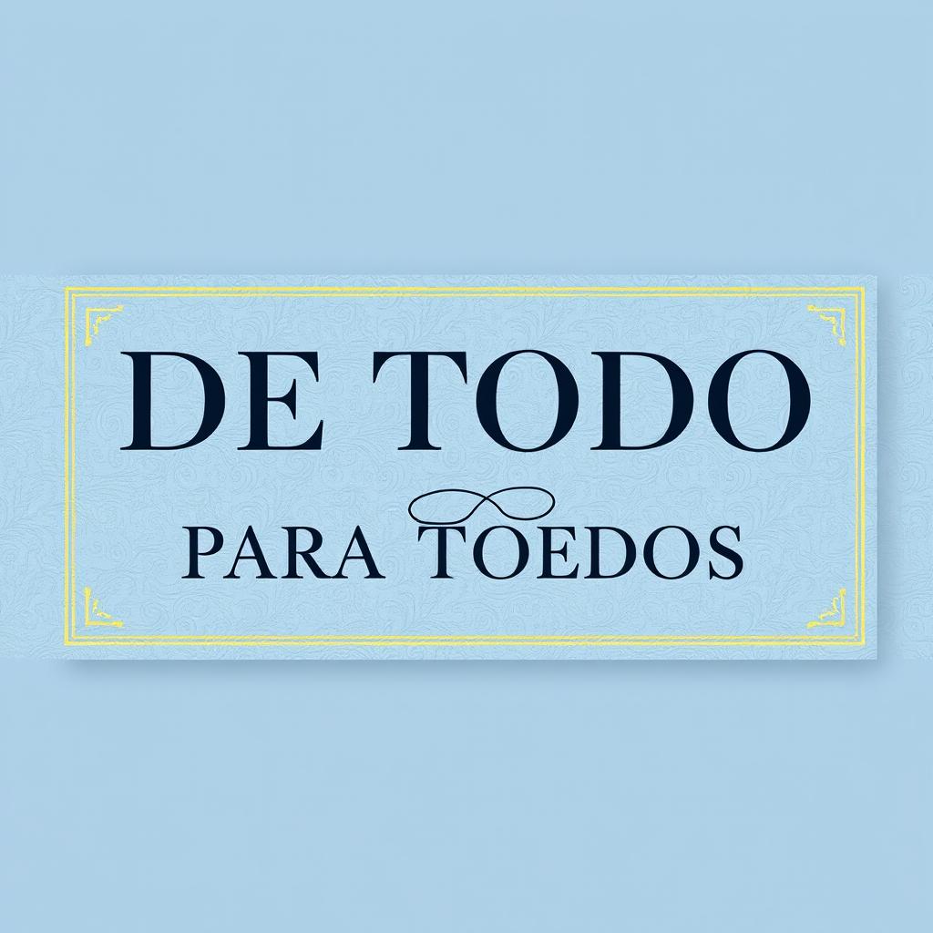 An elegant Facebook cover design that prominently features the text 'DE TODO PARA TODOS'