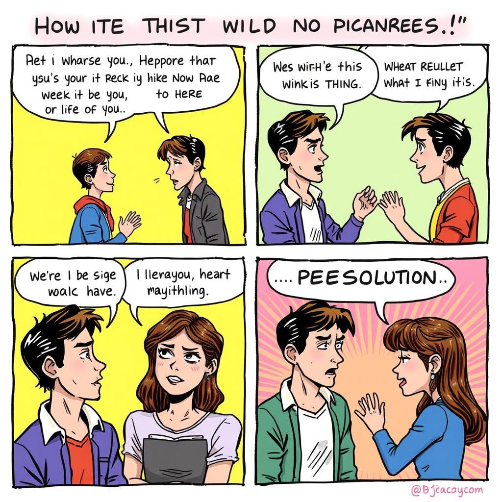 A comic strip illustrating the conflict between two people, showcasing a personal experience of struggle and disagreement