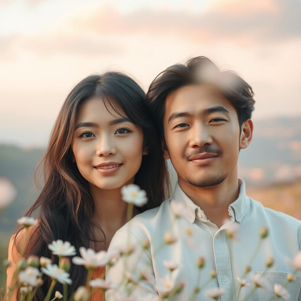 A beautiful merged image combining elements from two distinct photos, featuring a harmonious color palette