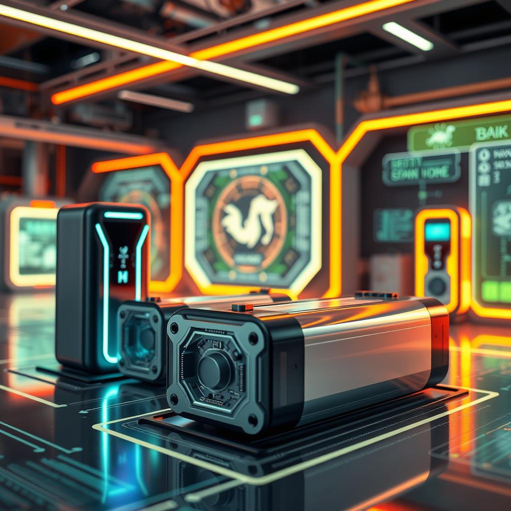 Design a modern and innovative scene focused on lithium-ion technologies