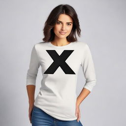 A stylish shirt featuring a bold letter 'X' design