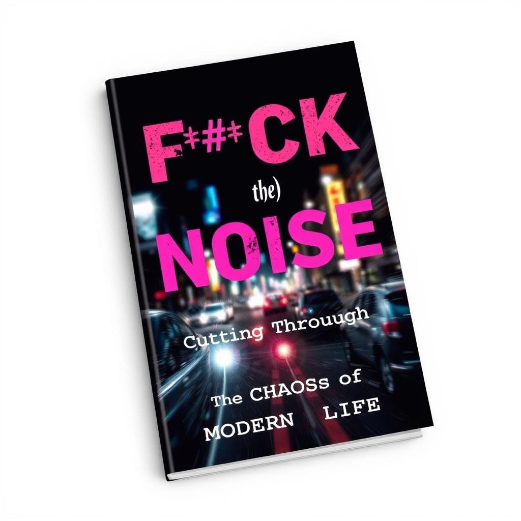 A striking book cover design for 'F*ck the Noise: Cutting Through the Chaos of Modern Life'