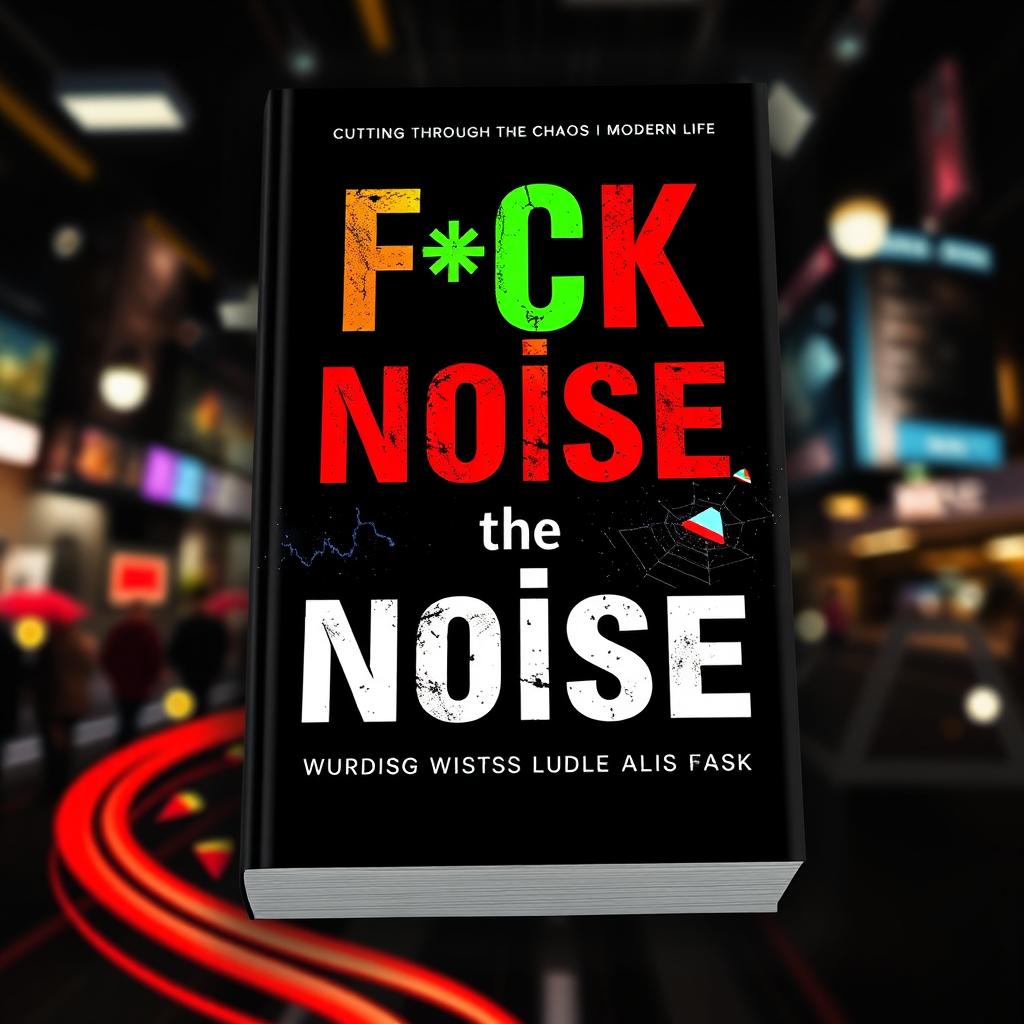 An impactful book cover design for 'F*ck the Noise: Cutting Through the Chaos of Modern Life'