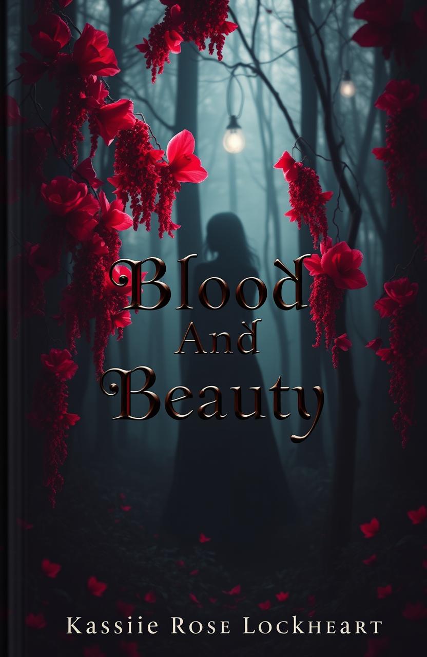 A captivating and mysterious book cover for 'Blood And Beauty' by Kassie Rose Lockheart