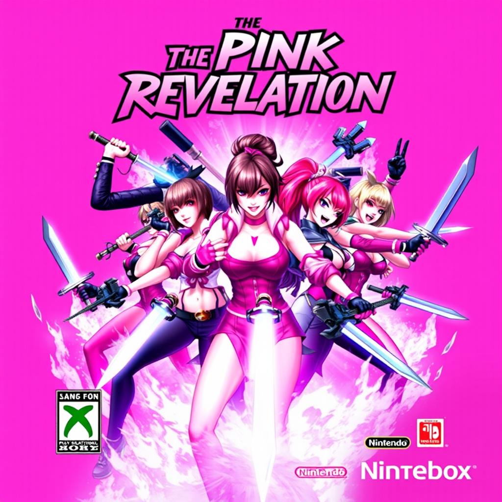 A video game cover art for 'The Pink Revelation' by Ninbox