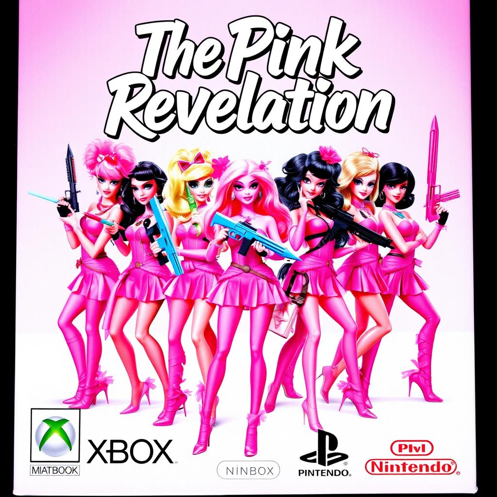 A video game cover art for 'The Pink Revelation' by NINBOX