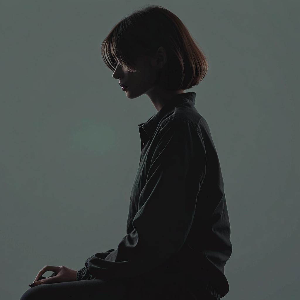 Create fogy thin outline of this girl