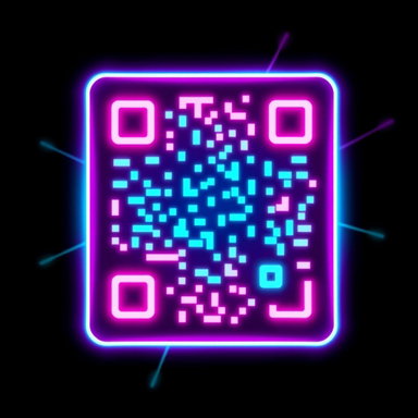Futuristic Neon QR Code Design - Eye-Catching Tech Aesthetic