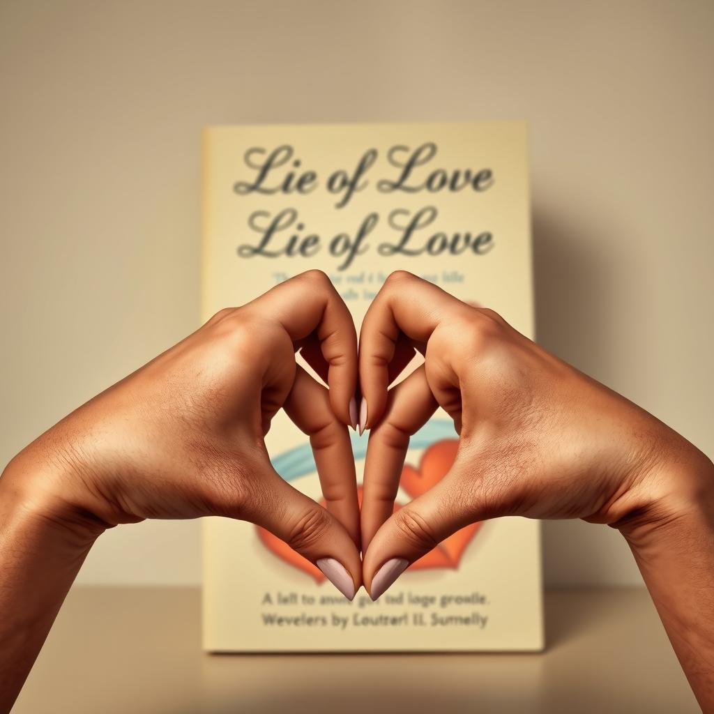 A book titled 'Lie of Love' prominently displayed with the title in an elegant script font