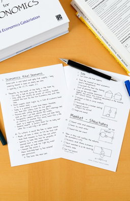 A clean and organized set of handwritten economics notes