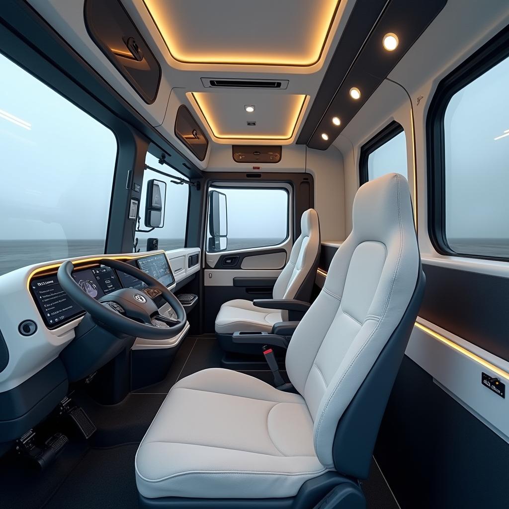 An interior view of a full electric dump truck designed for heavy-duty work, featuring a 15 cubic meter capacity and a six-wheel configuration with rugged off-road tires