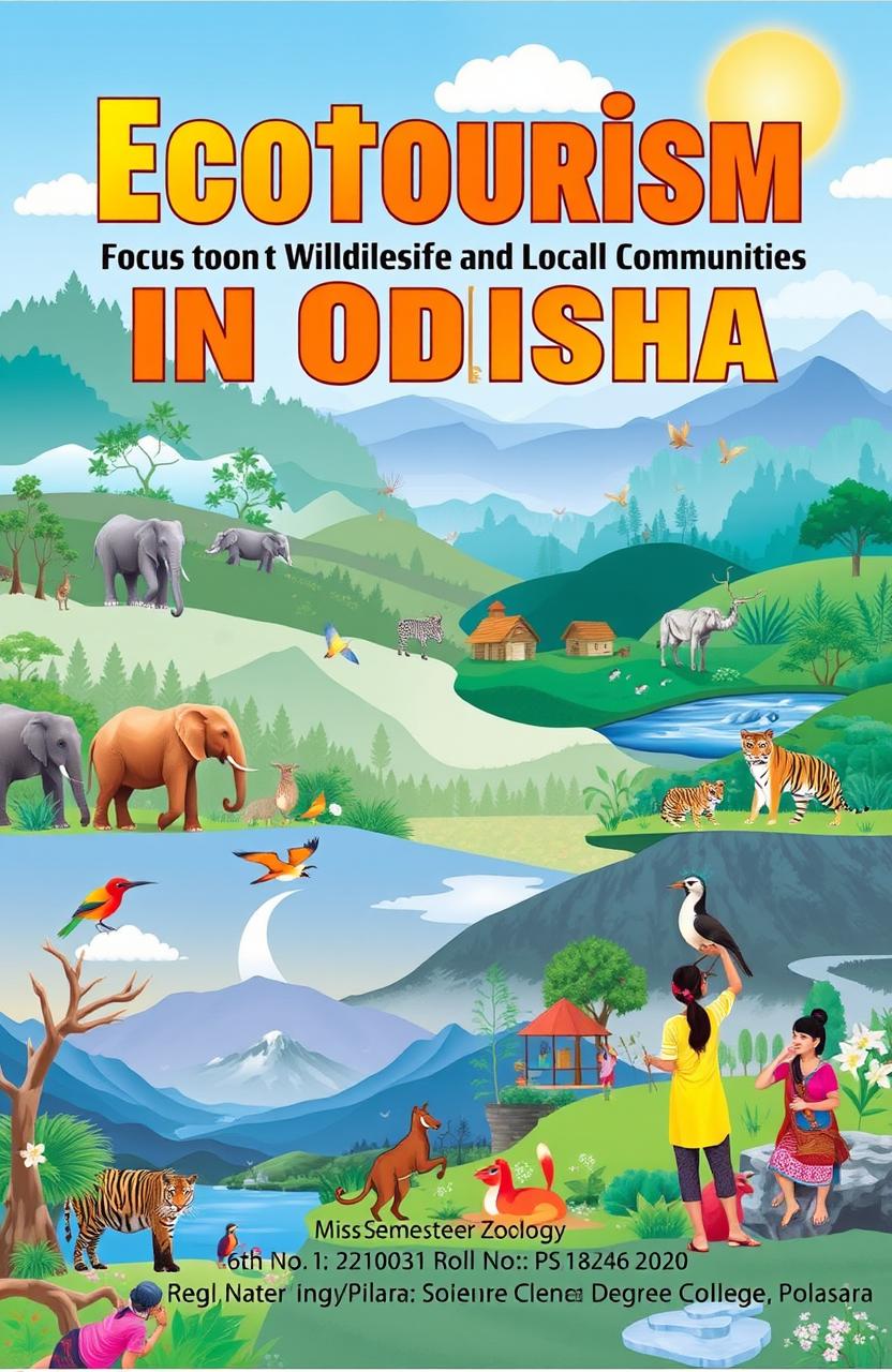A detailed report cover on Ecotourism in Odisha, focusing on Wildlife and Local Communities