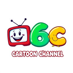A playful and colorful logo for 'A6C Cartoon Channel'
