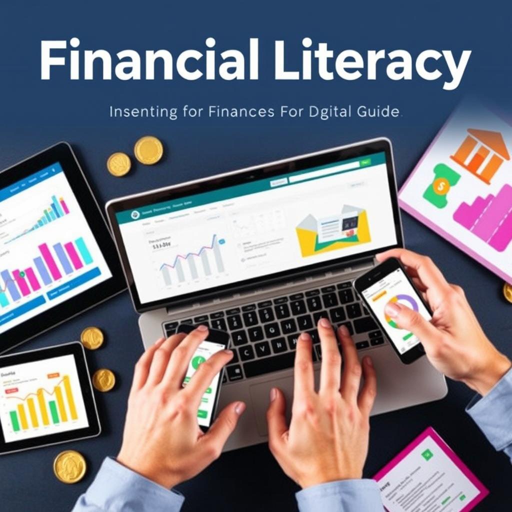 An engaging guide on financial literacy in the digital age, showcasing practical strategies for achieving financial well-being