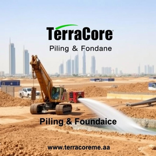 A high-quality front cover image for an A4-sized Prequalification brochure featuring a recent image of Dewatering Method works at a project site in Dubai