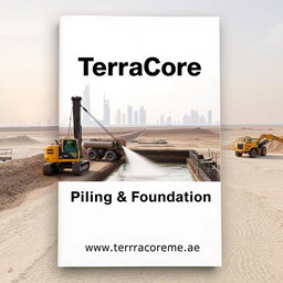 A high-quality front cover image for an A4-sized Prequalification brochure featuring a recent image of Dewatering Method works at a project site in Dubai