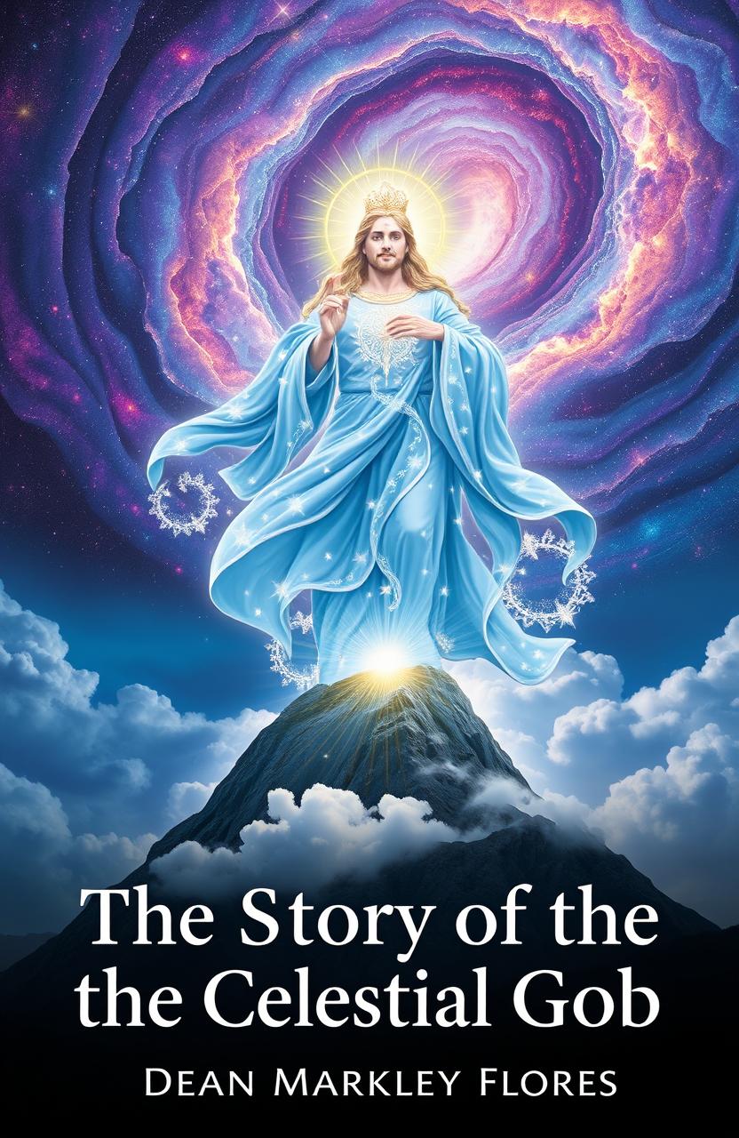 Celestial God on Mountain Peak: A Stunning Cosmic Vision