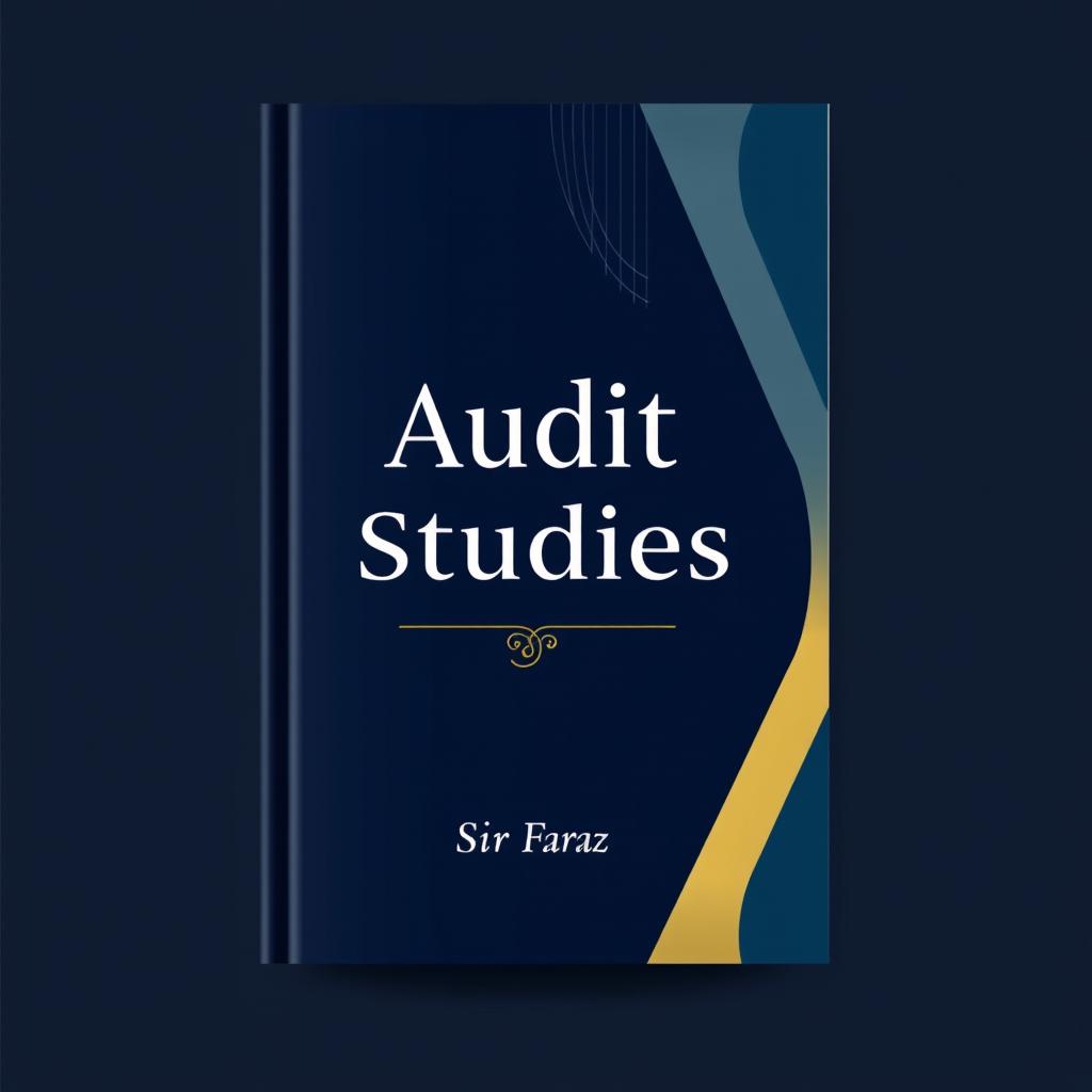 A captivating book cover design for the title 'Audit Studies' by Sir Faraz, published in 2025