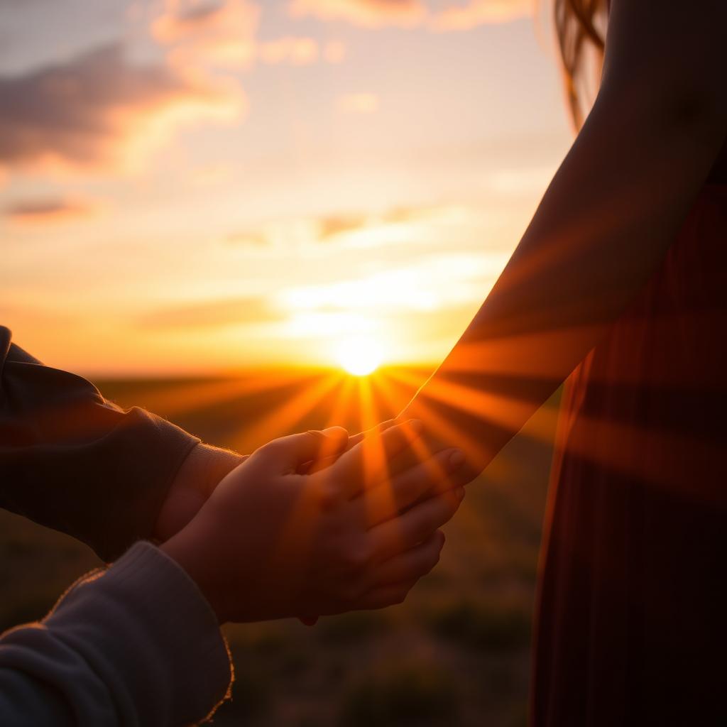 A sunset scene where golden rays of the sun create a serene atmosphere