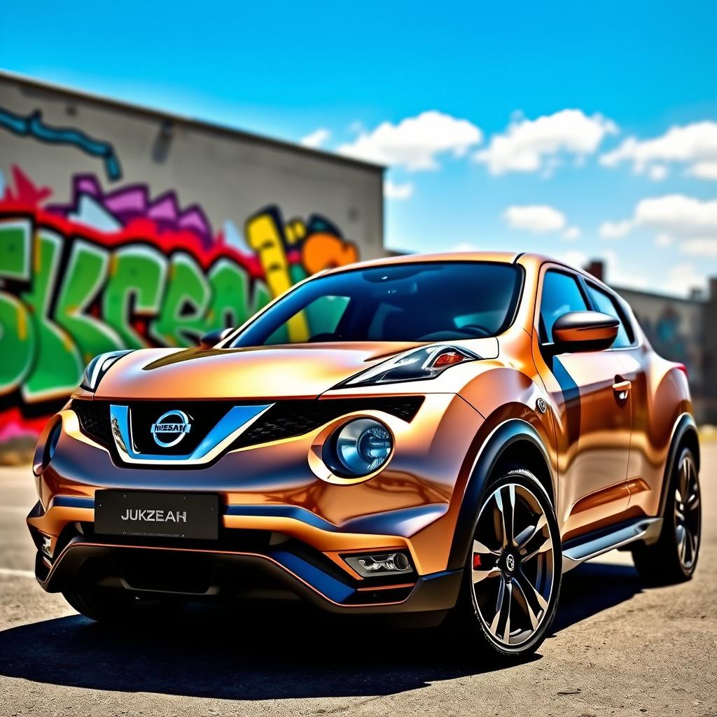 A sleek and modern depiction of a Nissan Juke, showcasing its unique design with bold curves and an eye-catching exterior