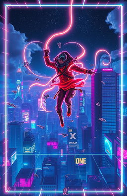 A surreal representation of escaping the matrix of life, featuring a protagonist breaking free from a digital grid