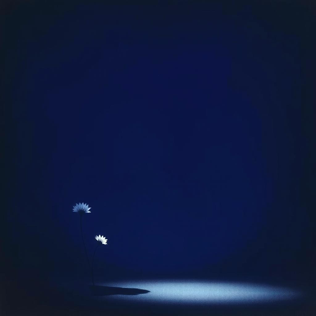 A serene night scene with a deep blue or light black background illuminated by the soft glow of moonlight