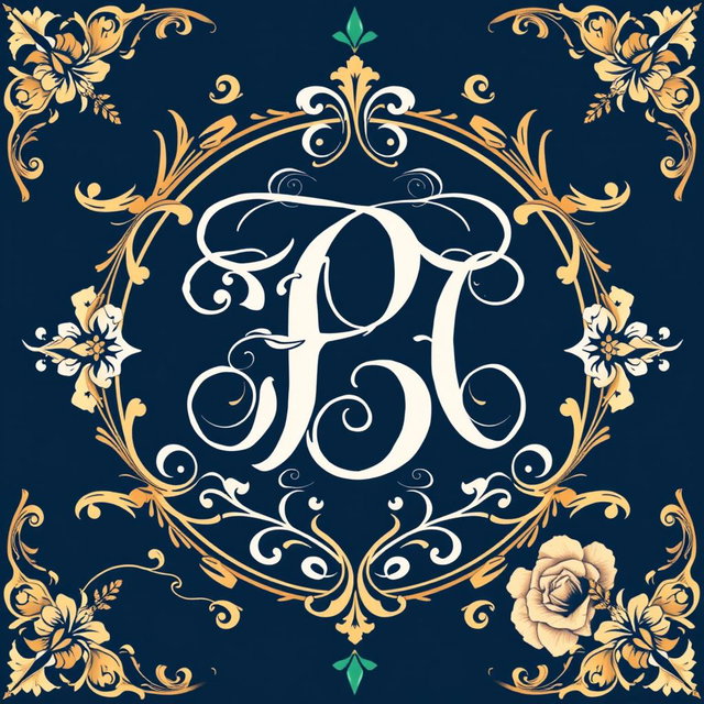 A beautifully designed Exlibris monogram sign featuring intricate lettering and ornate flourishes