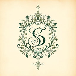 An intricate and artistic exlibris design featuring a stylized monogram