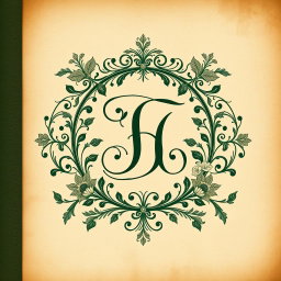 An intricate and artistic exlibris design featuring a stylized monogram