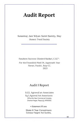 A professional and formal cover page design for an audit report