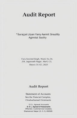 A professional and formal cover page design for an audit report