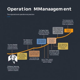 An informative overview of the historical evolution of operations management, detailing key developments and milestones in the field from the early stages of manufacturing to contemporary practices