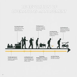 An informative overview of the historical evolution of operations management, detailing key developments and milestones in the field from the early stages of manufacturing to contemporary practices